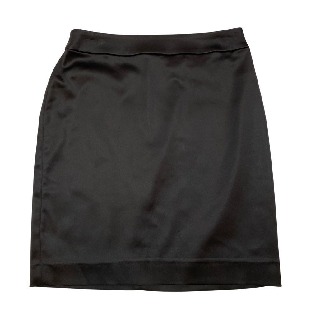 Tadashi Brand‎ Black Satin Pencil Skirt Size 6